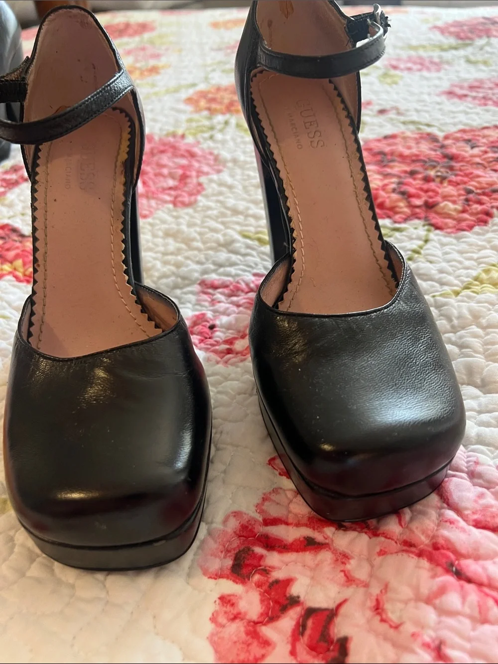 GUESS Black Platform Mary Jane Heels Shoes